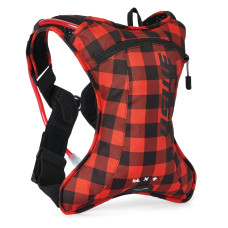 Uswe camel bag outlander xc 2 flannel, цвет черный/красный, для мото/велосипеда, объем жидкости 1,5л (рюкзак 2л).