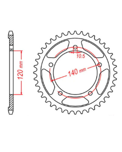Mtx parts задня зірка 4398 47 suzuki dl 650 v-strom '04-'19 (jtr1792.47) (ланцюг 525)