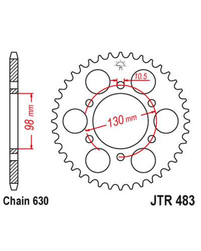 Jt задня зірка 483 33 kawasaki z 900 '73-76' (48333jt) (ланцюг630)