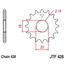 Jt передня зірка 426 11 suzuki gn 125 '92-'00, gs 125 '79-'00 (42611jt) (ланцюг 428) 