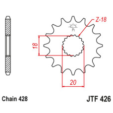 Jt передняя звезда 426 11 suzuki gn 125 '92-'00, gs 125 '79-'00 (42611jt) (цепь 428)