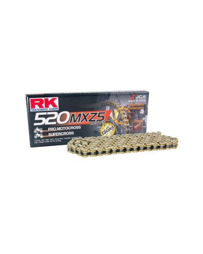 Rk цепь приводная (motocross) 520mxz5-120 застежка (cl) в наборе золотой (объем: do 500 ccm) (37,8 kn)