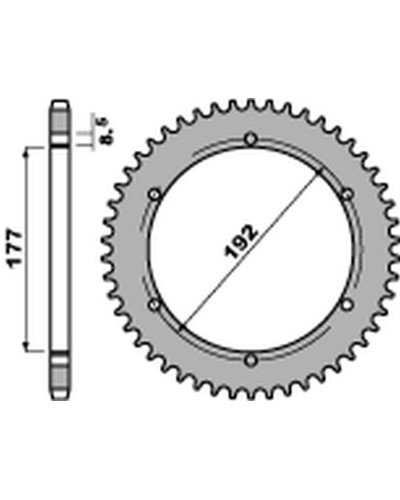 Pbr  задня зірка 223 54 f husqvarna wr 250 '83-'84, wr/cr 250 '80, wr 350 '81-'88, wr/cr 400 '81-'89, cr 400/430 '81-'83 (jtr223.54) (ланцюг 520)