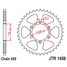 Jt задняя звезда 475 40 kawasaki kl 250 '77-78', ke 250 '77-79' (47540jt) (цепь520)