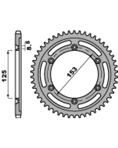 Pbr задня зірка 4547 54 c45 honda xr 125l 03-08 (jtr1258.54) (ланцюг 428)