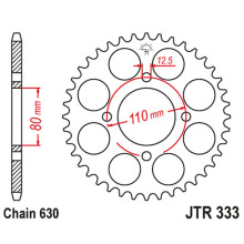 Jt задня зірка 333 41 honda cb 750 f '77-80' (33341jt) (ланцюг630)
