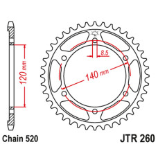 Jt задняя звезда 260 38 honda xl250 r '84-87' (nd11) (26038jt) (цепь520)