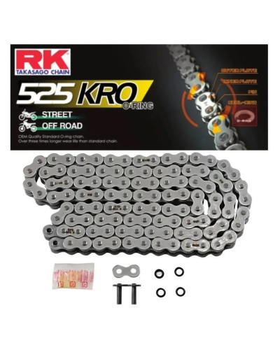 Rk цепь приводная 525kro-124 (o-ring) заклепка (clf) в наборе стандартная (объем: do 800 ccm) (38,3 kn)