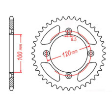 Mtx parts задня зірка 798 52 suzuki rm 85 02-18, yamaha yz 80/85 (ланцюг 428) (jtr798.52)