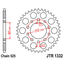 Jt задняя звезда 4350 40 honda cb 500 '94-'03, cb 750f '93-'03 (435040jtzbk) (цепь 525)