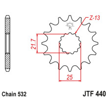 Jt передня зірка 429 14 suzuki gsxr 1100 '89-'97, rf 900 (42914jt) (ланцюг 532)