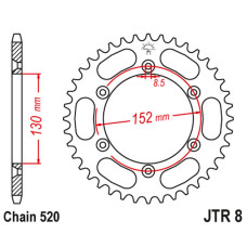 Jt задняя звезда 4500 48 bmwg 450x '08-11 (450048jt) (цепь 520)
