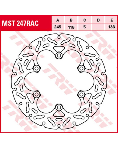 Trw zf гальмівний диск зад ducati monster 600/620/695/750/800/900/916/1000 '93-'06, yamaha fzr 600 '89-'95, fzs 600 fazer '98-'03, xj 600 diversion '98-'03, xt 660r/x '04-'16, xt 600z tenere '08-&