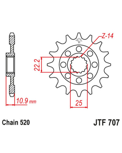 Jt передняя звезда 2145 14 aprilia 450/550 rxv-sxv 06-12 (214514jt) (цепь520)