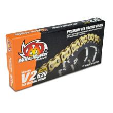 Moto-master ланцюг привідний v2-420g mx racing gold chain regular золотий (130 звено, застібка в наборе)