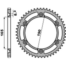 Pbr задняя звезда 896 48 c45 ktm 125/250/350 эндуро '87-'90, mx 420/495 '81-'84, mx 500 '85-'93, lc4 600 '88-'92