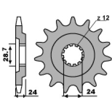 Pbr передня зірка 530 17 18nc kawasaki zzr 1100 90-92 (ланцюг 530)