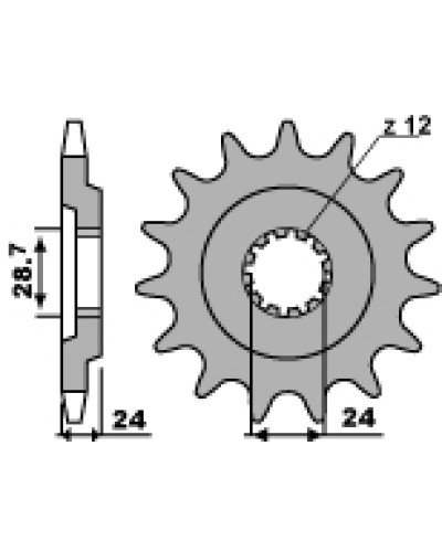 Pbr передня зірка 530 17 18nc kawasaki zzr 1100 90-92 (ланцюг 530)