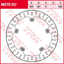 Trw zf гальмівний диск перед bmw f 800gt '13-, s 1000r '13-, s 1000rr '09-'18, k 1200s '07-'09, k 1300gt '09-'11, k 1300r/s '09-'15, k 1600b '17-, k 1600gt/gtl '11-, (320x181x5mm)