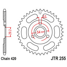 Jt задня зірка 255 26 honda z 50 monkey (25526jt) (ланцюг520)