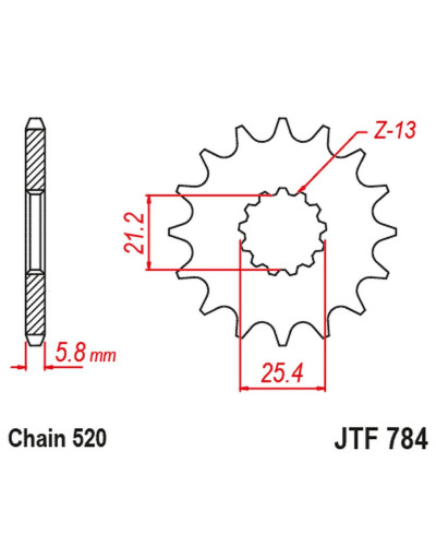 Jt передня зірка  benelli trk 702 / x euro 5 '23-'24 (ланцюг 520)