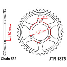 Jt задня зірка 4440 48 yamaha yzf-r6 '03-10' (444048jt) (ланцюг532) (oryg.)