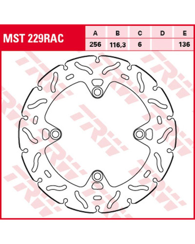 Trw zf гальмівний диск зад honda crf 1000/1100l africa twin '15-, (256x116x6mm) (ng1550x;ng1936x) 