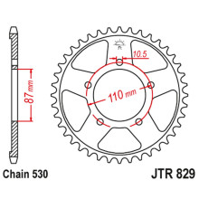 Jt задняя звезда 824 45 suzuki gsx 600f '92-97, gsx 750f '99-06, gsxr 750 '88-90 (82445jt) (цепь 530)