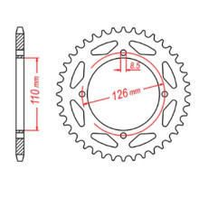 Mtx parts задня зірка 4418 47 kawasaki kx 65 '02-'20 (jtr1465.47) (ланцюг 420)