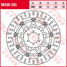 Trw zf гальмівний диск перед honda cb 600f/s hornet '00-'06, (296x58x5mm)