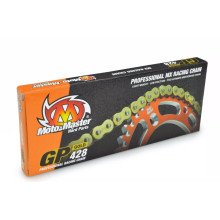 Moto-master ланцюг привідний gp-428 mx professional motocross racing chain без уплотнительных колец золотий (134 звено, застібка в наборе)