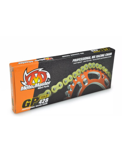Moto-master ланцюг привідний gp-428 mx professional motocross racing chain без уплотнительных колец золотий (134 звено, застібка в наборе)