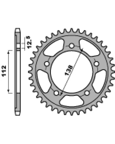 Pbr задня зірка 408 39 c45 honda cb 1300 f/s 03-13 (jtr302.39) (ланцюг 530)