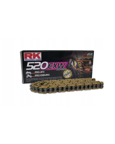 Rk цепь приводная gb520exw-120 (xw-ring) заклепка (clf) в наборе золотой (объем: do 750 ccm) (34,3 kn)