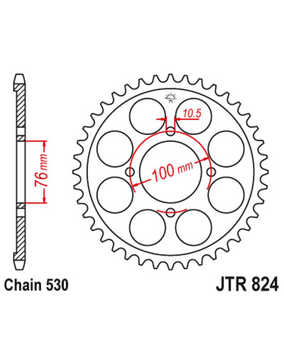 Jt задня зірка 817 40 suzuki rg 500 gamma '86-89 (81740jt) (ланцюг 530)