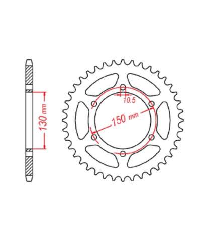 Mtx parts задня зірка 236 46 honda nx 650 '95-'01, yamaha xj 6 '09-'15 (jtr305.46)* (ланцюг 520) -  430946 (jtr245/3.46)