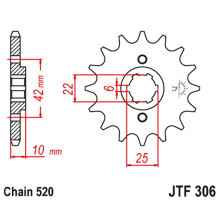 Jt передня зірка 281 14 honda nx 650 dominator '88 ( 10mm) (28114jt) (ланцюг 520) (-1)