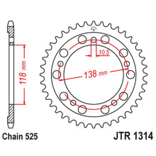 Jt задня зірка 4343 39 honda cbr 400 (nc29) (434339jt) (ланцюг525)