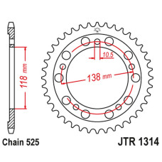 Jt задняя звезда 4343 39 honda cbr 400 (nc29) (434339jt) (цепь525)