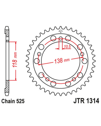Jt задняя звезда 4343 39 honda cbr 400 (nc29) (434339jt) (цепь525)