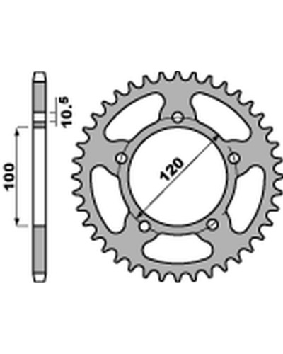 Pbr  задня зірка 4396 46 c45 aprilia rsv 1000 mile '98-'08, rsv4 1000 '09-'18, pegaso 660 '07-'14 (jtr703.46) (ланцюг520)