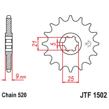 Jt передня зірка 569 13 kawasaki kxt 250 '87' (56913jt) (ланцюг 520)