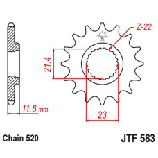Jt передня зірка 2051 14 yamaha tt 250 '93-04' (205114jt) (ланцюг 520)