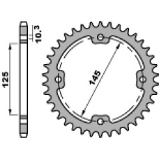 Pbr задня зірка 4588 38 c45 yamaha yfz 450r '09-'19, yfm 250/350/450/700 raptor (jtr1857.38) (ланцюг 520)