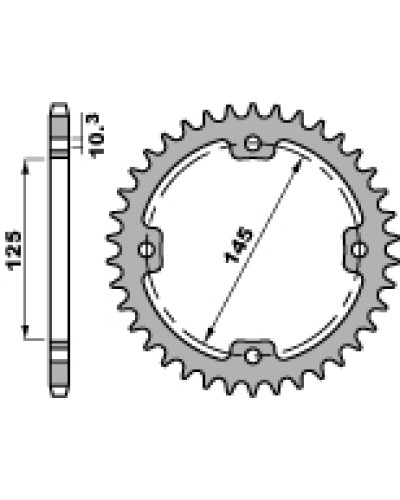 Pbr задня зірка 4588 38 c45 yamaha yfz 450r '09-'19, yfm 250/350/450/700 raptor (jtr1857.38) (ланцюг 520)