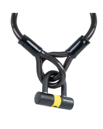 Oxford трос loop lock из закаленной стали с замком, длина 2 м × 15 мм (bs)