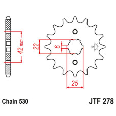 Jt передняя звезда 278 17 honda cb 400n '79-'80 (27817jt) (цепь 530)