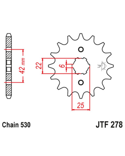 Jt передняя звезда 278 17 honda cb 400n '79-'80 (27817jt) (цепь 530)