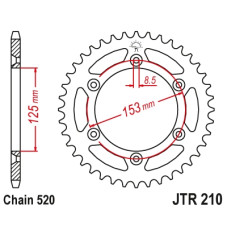 Jt задняя звезда 289 45 honda cr/crf '83-'25 ultralight (28945jtsc) (цепь 520)