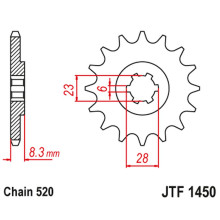 Jt передняя звезда 436 14 suzuki lt 500 '88-92', rm 465 '81-82', rm 500 '83-84' (43614jt) (цепь 520)